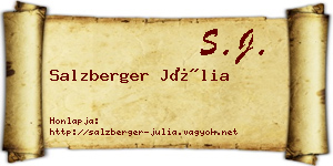 Salzberger Júlia névjegykártya